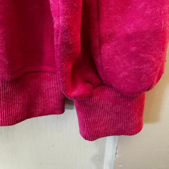 Pink XOXO Heart Womens Graphic Sweatshirt Round Neck Raw Hems Valentines Day - Picture 6 of 8